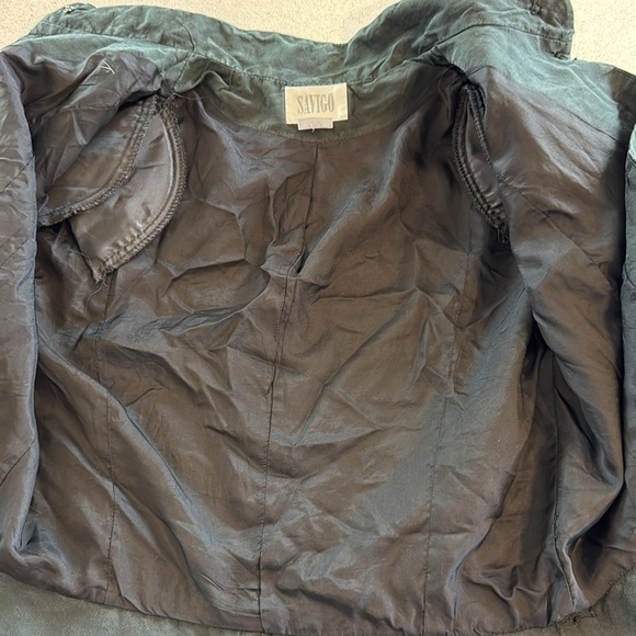 Savigo Black Silk Jacket Size M - Picture 4 of 9